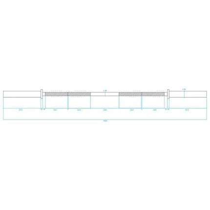 Olimpinė štanga HMS LOCK JAW BLACK 183 cm GO320