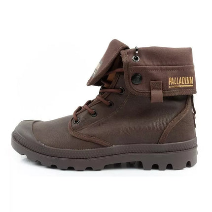 Palladium Men's Baggy Coated High Top Sneakers, Fashionable Dark Brown