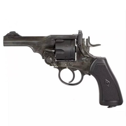 WEBLEY MKVI .455 Policijos revolveriui, kal. 5,5 mm, Diabolo šratai, 6 šūvių dėtuvė, 4" vamzdis, CO2 Battlefield Ekp do17J