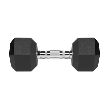 HEX 2x10 kg rubber-coated cast iron dumbbells REBEL ACTIVE