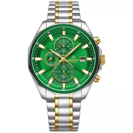 Giewont Chronograph Safyro Vyriškas Laikrodis Sidabrinis Žalias GW7290-B7