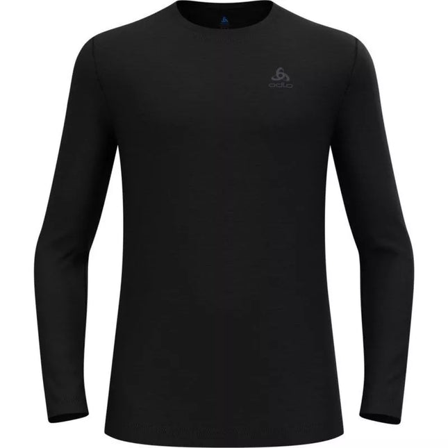ODLO Vyriški Merino 160 BL termo marškiniai ilgomis rankovėmis, apvali apykaklė, dydis L, juodi