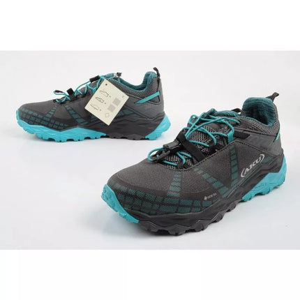Aku Flyrock Gore-Tex moteriški patvarūs pilkai mėlyni trekingo sportiniai batai