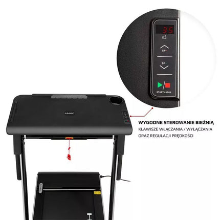 HMS LOOP12 MULTI Electric Treadmill with Desk 1-12 km/h, Gray