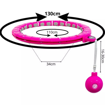 HULA HOP WITH MASSAGER, WEIGHTS AND COUNTER FUCHSIA ENERO FIT