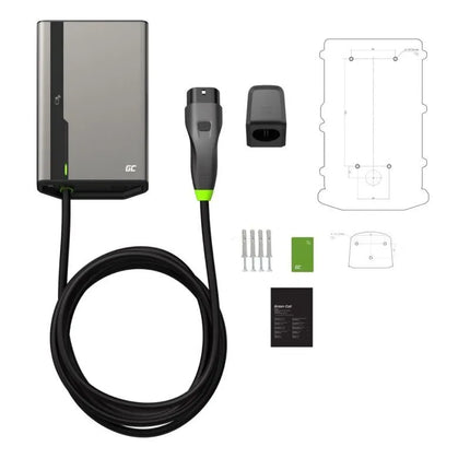 Wallbox Green Cell HabuDen 22kW 32A - 7.5m cable with NFC