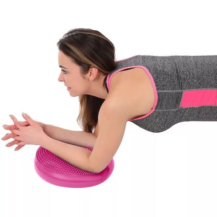 Jutimo-motorinė disko pagalvėlė su pompa 33 cm rožinė ENERO FIT