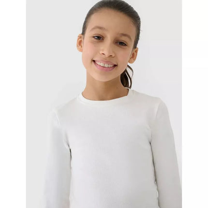 Longsleeve slim crop top plain girls 4F 4FJWSS25TLONF430-11S