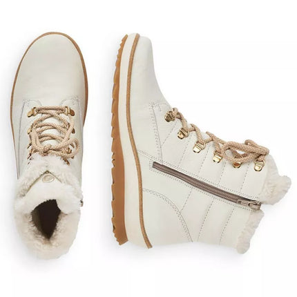 Remonte W RKR629 balti odiniai aulinukai su vilnos pamušalu, neperšlampami