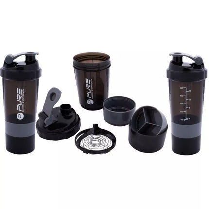 Sportinis kokteilių buteliukas 500ml juoda pilka PURE 2 IMPROVE