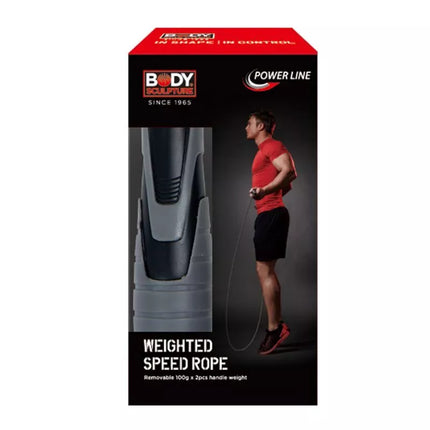 Šokinėjimo virvė su 2 x 100g svoriais BK 256