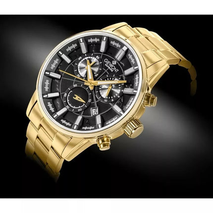 Men's Watch Giewont Chronograph Sapphire Gold Black GW4580-B4