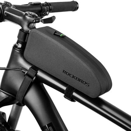 Rockbros AS-019 vandeniui atsparus dviračio rėmo krepšys 1,5 l – juodas