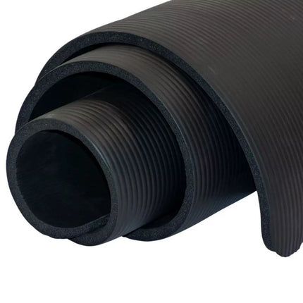 FITNESS MAT NBR NESLYSTANTIS 183x61x1,5CM JUODAS + ENERO FIT COVER