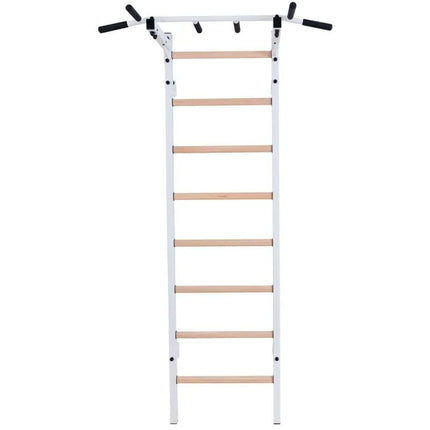 WOODEN AND METAL GYMNASTIC WALL BAR WITH BAR BENCHK 221W