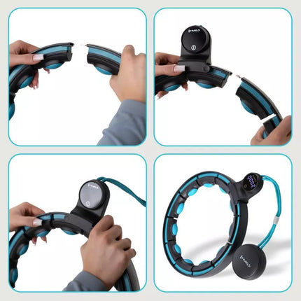 HHM17 HULA HOP BLACK/TURQUOISE WITH MAGNETS AND WEIGHT + HMS COUNTER