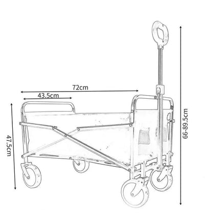 FOLDABLE TRAVEL AND BEACH STROLLER 72x44x50CM WITH HANDLE