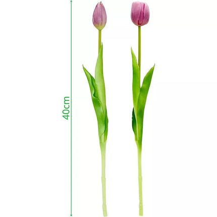 BOUQUET OF 5 PURPLE TULIPS 39 CM LIFE-LIKE SPRING DECORATION