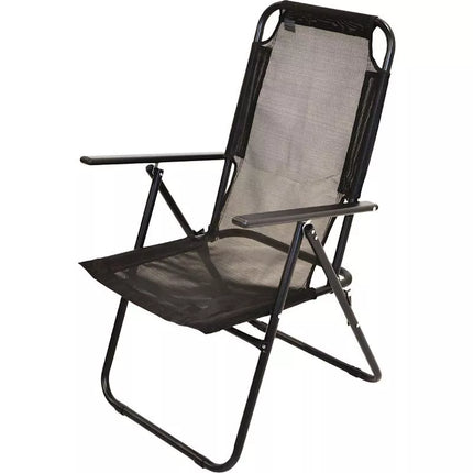 CAMPING CHAIR WITH ARMRESTS 61x66x65-108CM FOLDING BLACK ENERO CAMP