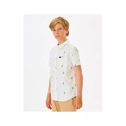RIP CURL Hula Breach marškiniai berniukams, balti