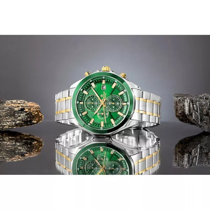 Giewont Chronograph Sapphire Men's Watch Silver Green GW7290-B7