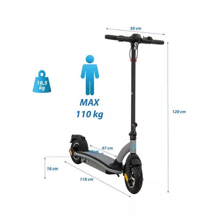 ELECTRIC SCOOTER 36V 500W 8AH SILVER
