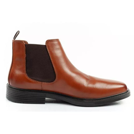 Skechers men's shoes Chelsea boots Miller-Boris elegant leather brown