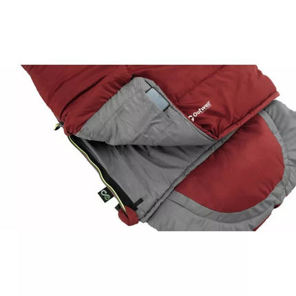 Outwell Contour Junior miegmaišis (140 cm) - raudonas/pilkas