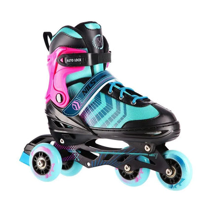 NH18192A 4in1 BLACK-PURPLE SIZE M(34-38) ROLLER SKATES WITH HOCKEY SLEEVE NILS EXTREME