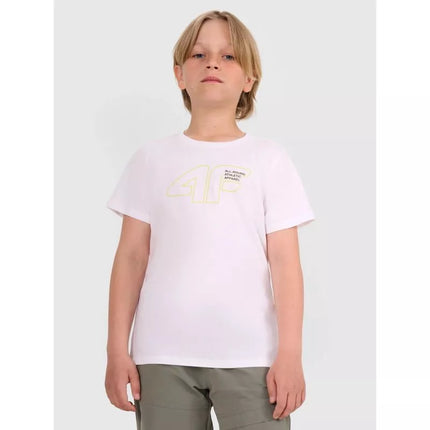 Boys' t-shirt with print 4F 4FJWAW25TTSHM2417-10S