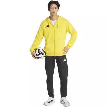 Vyriškas adidas Entrada 26 džemperis su gobtuvu ir pilnu užtrauktuku Geltonas KF8964