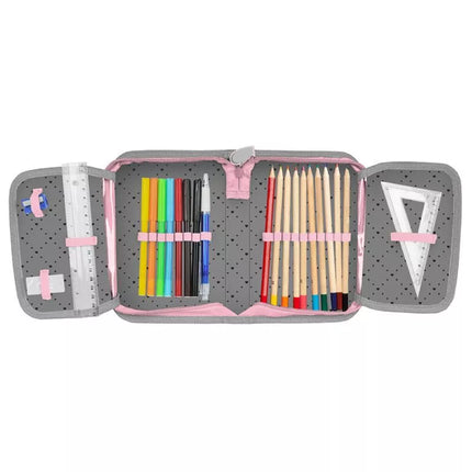 PASO Sweet Kitty gray school pencil case with school accessories - PP23KC-P001