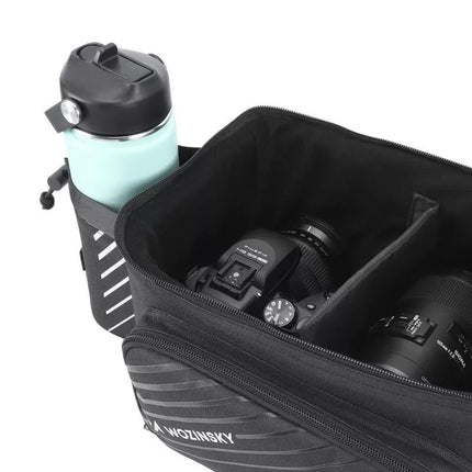 Wozinsky Bike Pannier Rack Bag with Shoulder Strap 9L (Rain Cover Included) Black (WBB22BK)