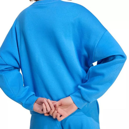 adidas Essentials Feelcozy moteriškas džemperis su mažu logotipu, mėlynas KC5280