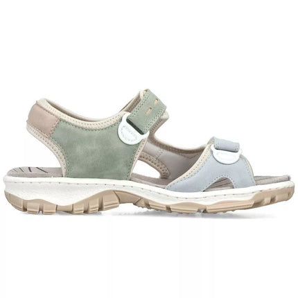 Comfortable women's sports sandals with Velcro colorful Rieker 68866-94