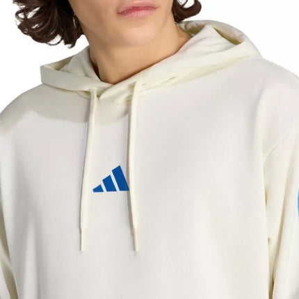 Men's adidas Essentials 3-Stripes French Terry Hoodie Cream KD4901