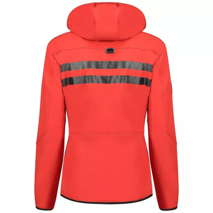Geographical Norway Reine Raudona/Juoda LADY 007 Moteriška softshell striukė su gobtuvu (WU8187F/GNO-RED-BLACK)/WU8088