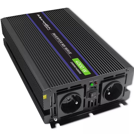 Qoltec Monolith 4000 MS Wave 51928 Voltage Converter, 12V to 230V, 2000/4000W, USB