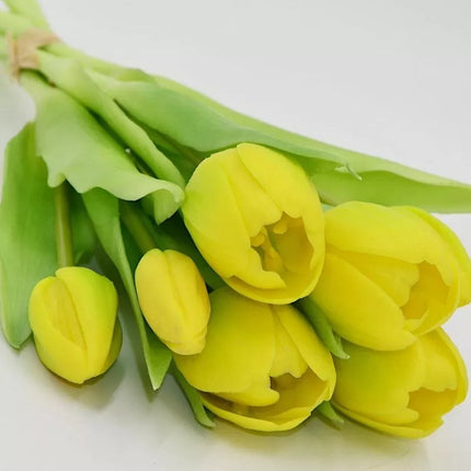 BOUQUET OF 7 YELLOW TULIPS 31 CM LIFE-LIKE SPRING DECORATION