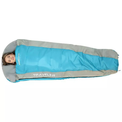 TRAVELER SLEEPING BAG 210X80/50CM BLUE GREY ENERO CAMP