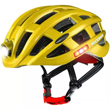 Rockbros Dviračio šalmas MTB su šviesos diodu, geltonas, 57–62 cm