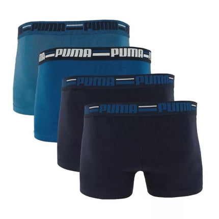 Puma Brand Elastic Men's Boxer Shorts 4-Pack Navy/Blue 938197 02