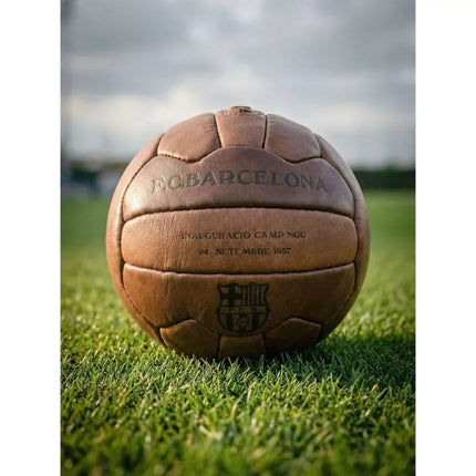 FC Barcelona Camp Nou Retro Soccer Ball Official Licensed Genuine Leather B1048