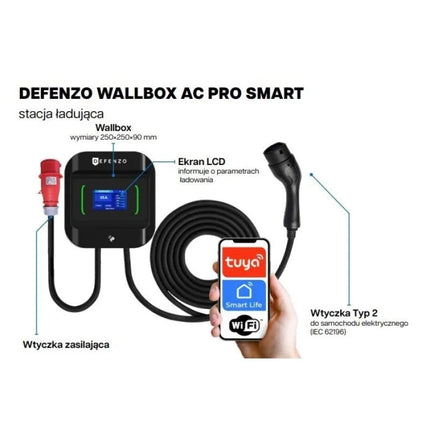 DEFENZO ELECTRIC CAR CHARGER WALLBOX PRO AC22 SMART