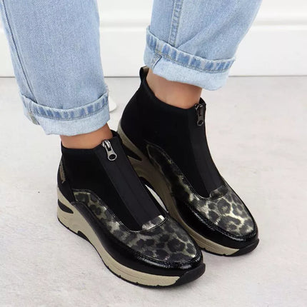 Women's black wedge ankle boots Rieker N9362-00