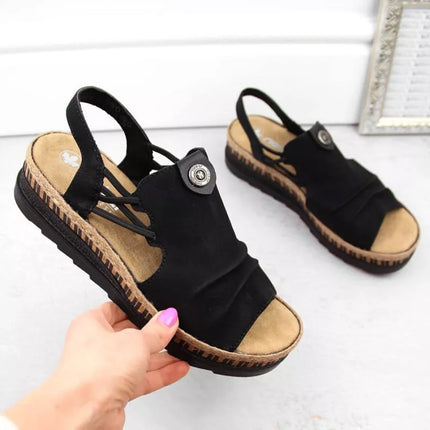 Comfortable Rieker W RKR677 black sandals