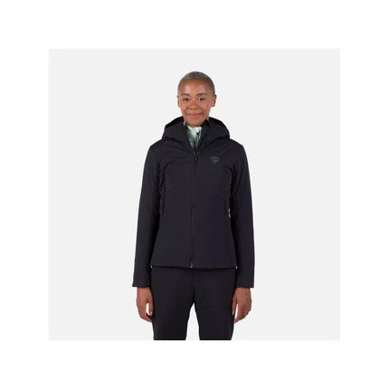 Juoda sutirštinto pašiltinimo striukė su gobtuvu W Opside Hoodie Rossignol