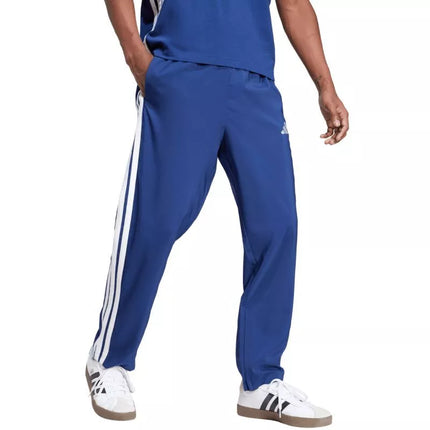 Vyrų adidas Essentials 3-Stripes Stanford kelnės su atviru kraštu Mėlyna JE6400