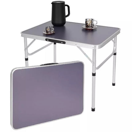 SULANKSTOMAS KEMPINGO STALAS 75X55X25-59CM PILKAS