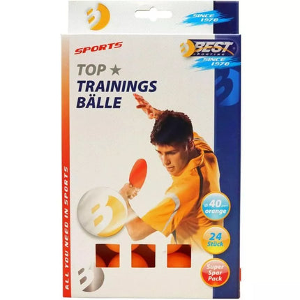 BEST SPORTING TRAINING TABLE TENNIS BALLS 24 PCS ORANGE